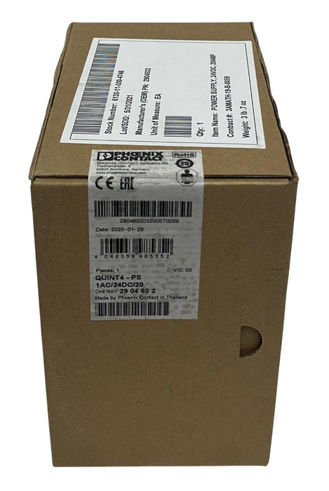 PHOENIX CONTACT QUINT4-PS/1AC/24DC/20 / 2904602 QUINT POWER SUPPLY 24VDC NSFS