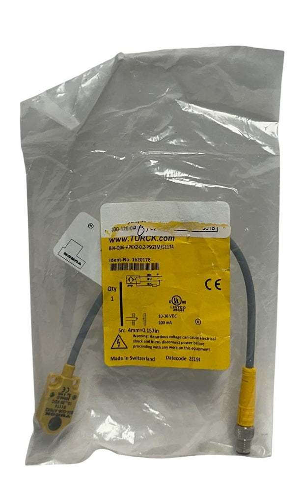 TURCK BI4-Q06-AP6X2-0.2-PSG3M/S1174 / 1620178 INDUCTIVE SENSOR 4mm 10-30VDC NSFS