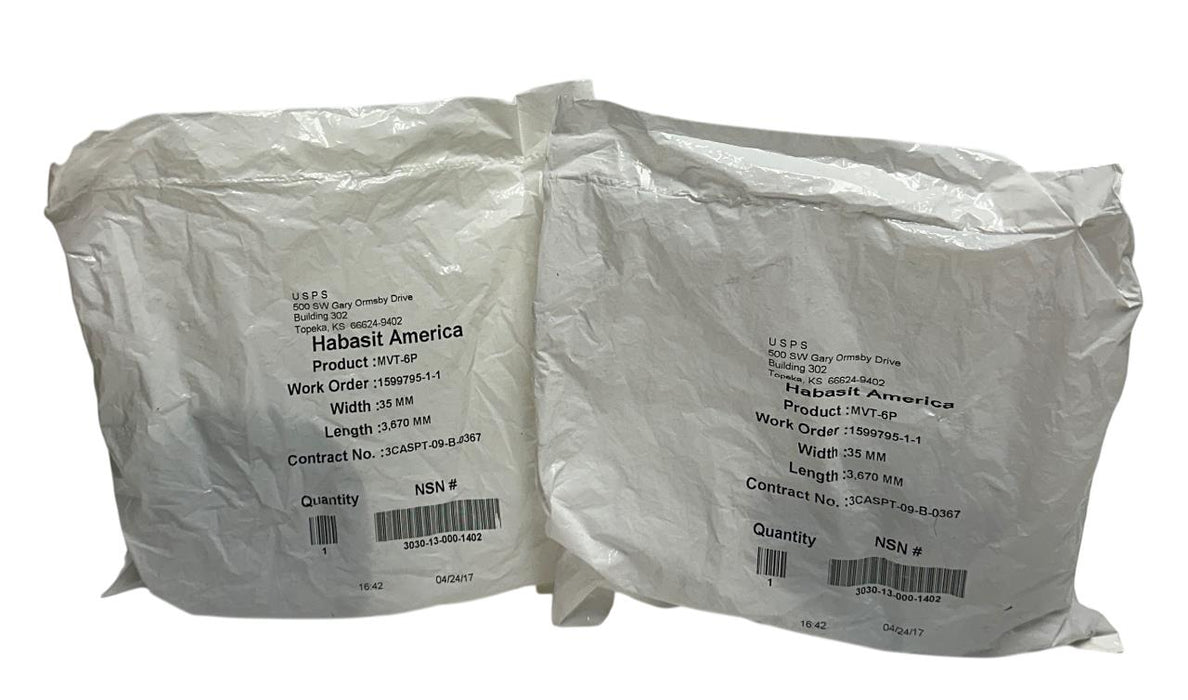 2 HABASIT AMERICA MVT-6P / MVT6P CONVEYOR BELTS W: 35mm L: 3,670 OEM NSFS