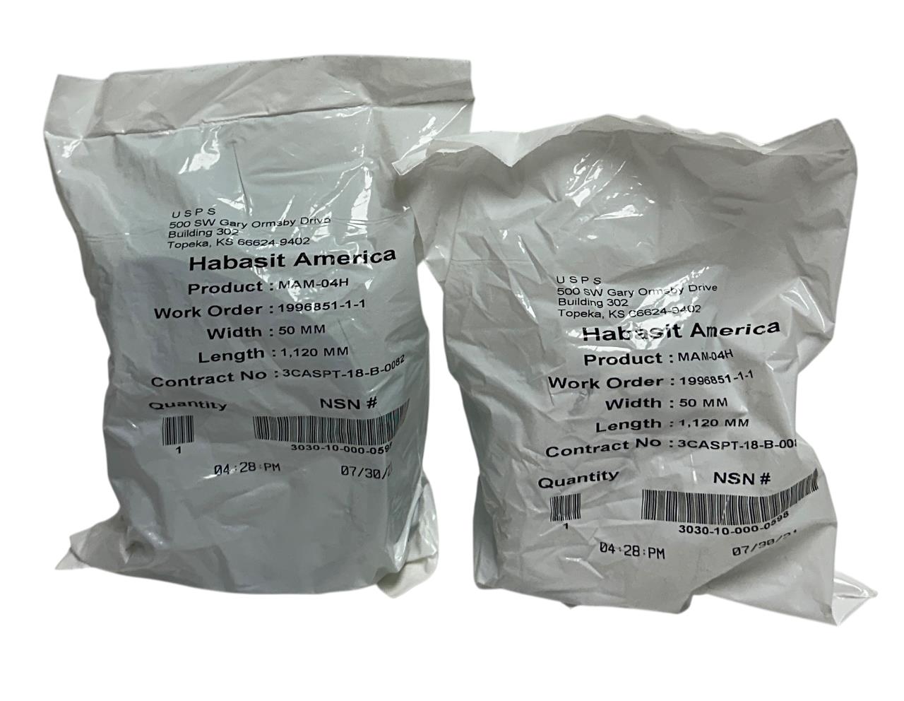 2 HABASIT AMERICA MAM-04H / MAM04H CONVEYOR BELTS W: 50mm L: 1,120mm NSFS