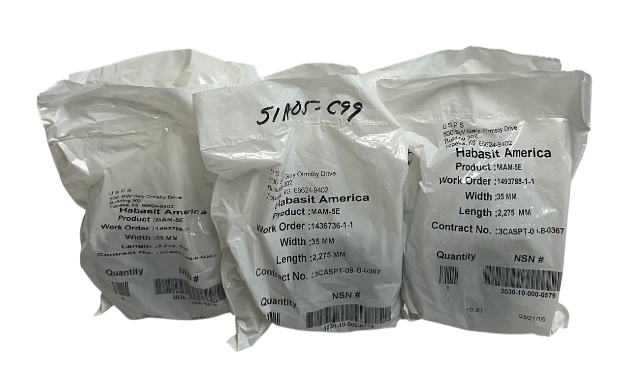 6 HABASIT AMERICA MAM-5E / MAM5E CONVEYOR BELTS W: 35mm L: 2,275mm OEM NSFS