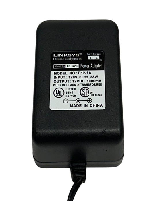 CISCO LINKSYS D12-1A / D121A POWER ADAPTER 120V 60Hz 23W INPUT BLACK NSNP