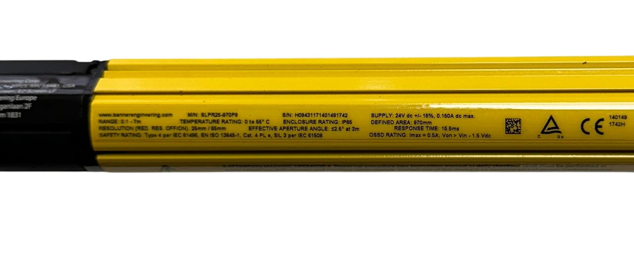 BANNER SLPR25-970P8 / SLPR25970P8 EZ-SCREEN LP RECEIVER LOW PROFILE 24VDC USNP