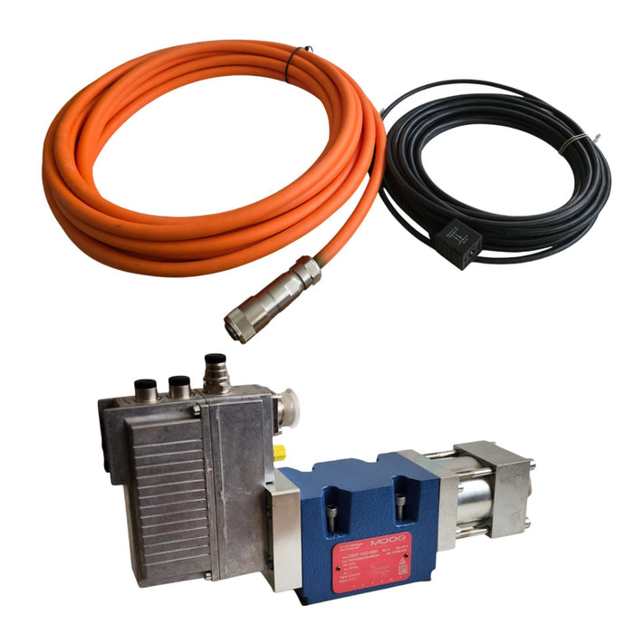 MOOG D637-1022-0001 / R40KX2M3NS92-BEE2F1 D637 DIRECT DRIVE SERVO VALVE w/CABLES