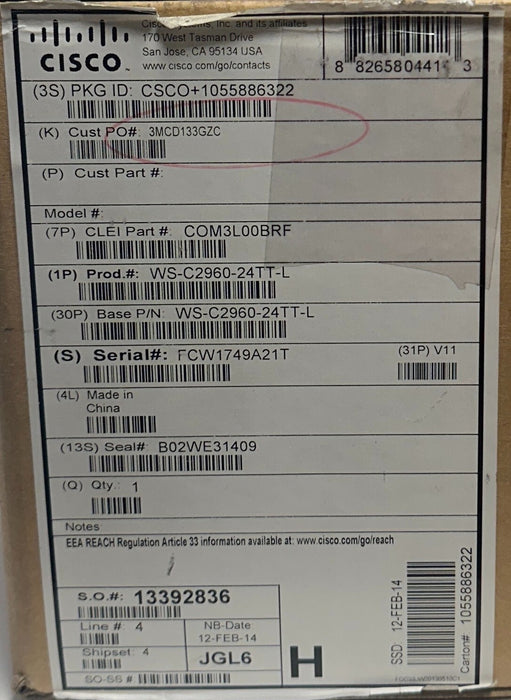 CISCO KRONES WS-C2960-24TT-L / 0901424863 CATALYST C2960 24TT INTERFACE NSMP