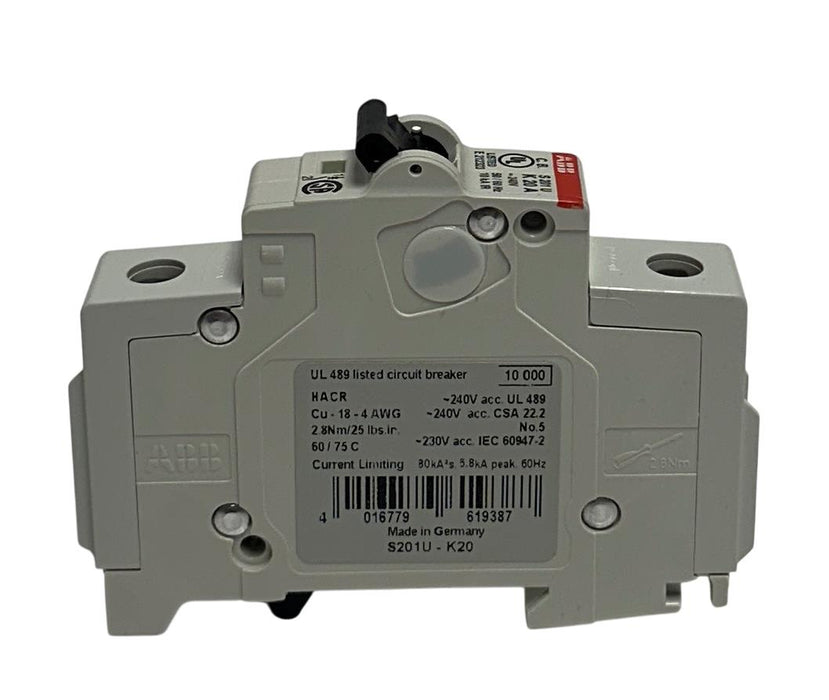 ABB S201U-K20 / S201U-K20A MINI CIRCUIT BREAKER 240V 20A OEM NSNP