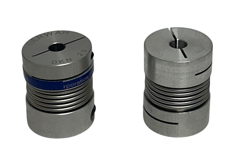 2 RIMTEC GERWAH DKN-20 / DKN20 MINI BELLOWS COUPLINGS W/ CLAMPING HUB NSNP