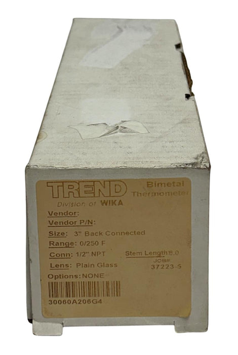 TREND / WIKA 3'' BACK CONNECTED BIMETAL THERMOMETER 0/250 DEG F 1/2'' NPT NSMP