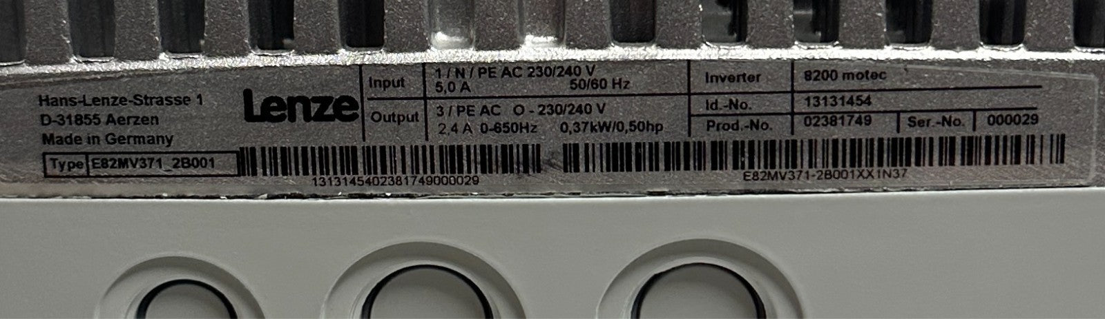 LENZE GKR04-2E VBR 071C32 / MDEMAXX 071-32 GEARMOTOR W/ INVERTER 13131454 NSNP