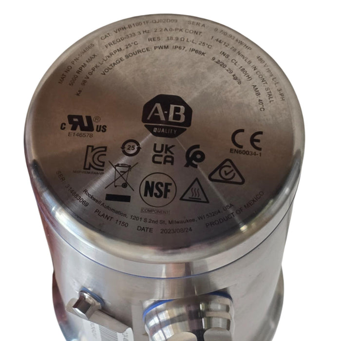 ALLEN BRADLEY VPH-B1001F-QJ02D09 /A Kinetix VPH HYGIENIC SERVO MOTOR 480VAC NSNP