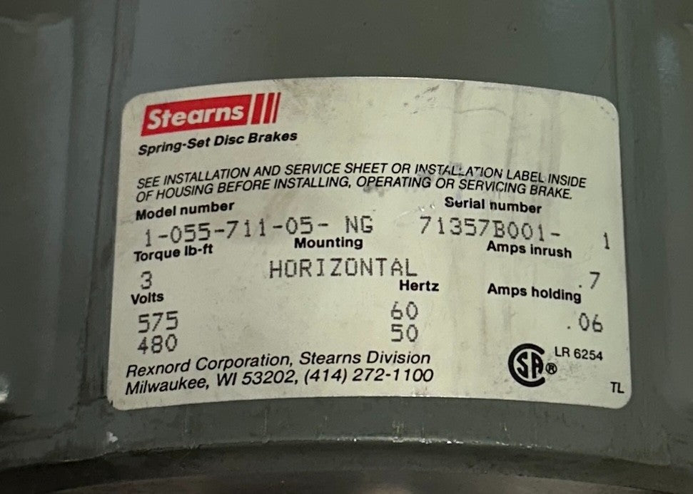 STEARNS 1-055-711-05-NG / 105571105NG SPRING-SET DISC BRAKE HORIZONTAL 3LB NSNP