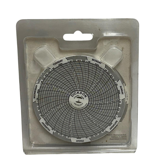 60 DICKSON C206 / 3ELV4 CIRCULAR RECORDING CHARTS 7-DAY 4'' OEM NSMP