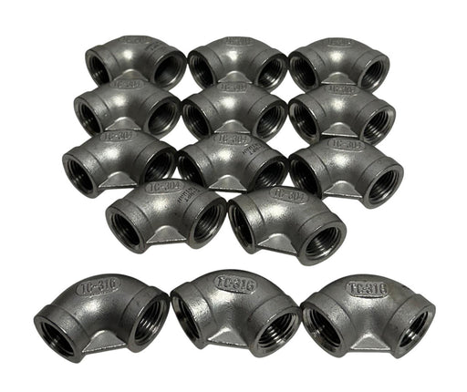 14 UNBRANDED TC-304 / TC-316 / 1/2-150 / G-NPT THREADED ELBOW FITTINGS NSNP