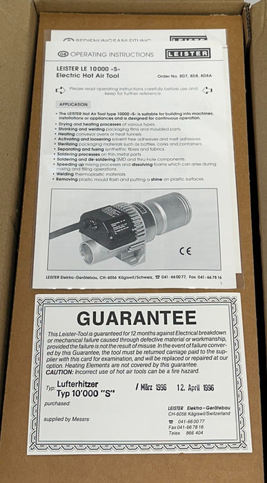 LEISTER TYP LE 10'000 S / 10000S ELECTRIC HOT AIR TOOL 380-440V 10-13.5kW NSMP