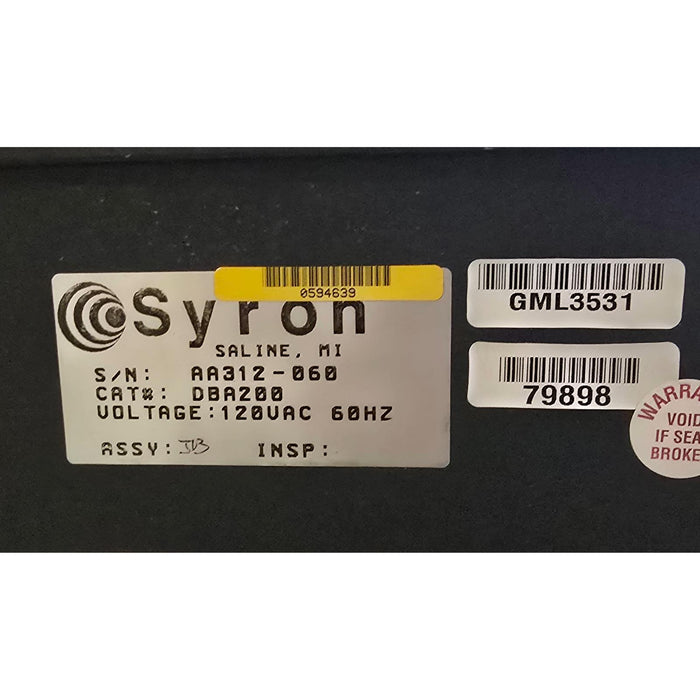 SYRON (IMI NORGREN) DBA200 - DBA MULTI-CHANNEL DOUBLE BLANK ANALYZER 120VAC REP