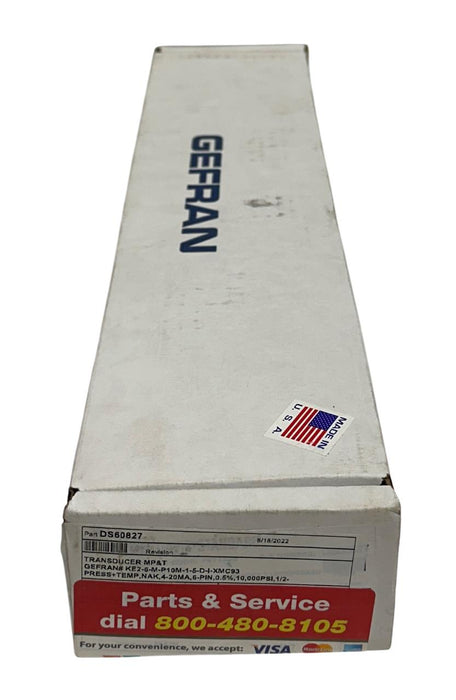 GEFRAN KE2-6-M-P10M-1-5-D-I-XMC93 2130X000X00 / DS60827 TRANSDUCER 10000PSI NSMP