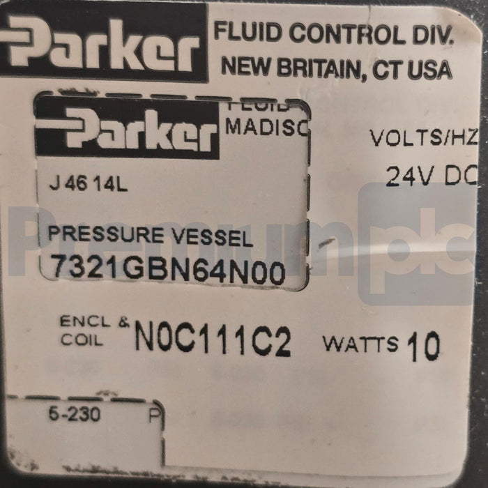 PARKER SKINNER 7321GBN64N00N0C111C2 2-WAY NC 1"NPT 24VDC BRASS PILOT VALVE NSNP
