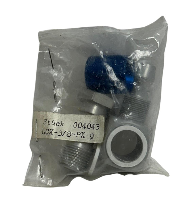 4 FESTO LCX-3/8-PX9 / 004043 / 4043 ELBOW QUICK CONNECTORS 3/8'' OEM NSFS