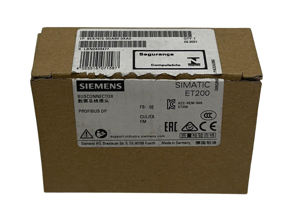 SIEMENS 6ES7972-0DA60-0XA0 / 6ES79720DA600XA0 SIMATIC ET200 BUSCONNECTOR NSMP