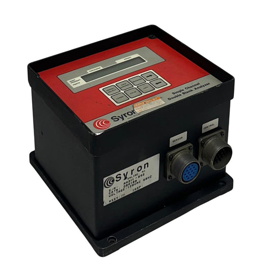 SYRON DBA100 SINGLE CHANNEL DOUBLE BLANK ANALYZER 120VAC 60Hz SENSOR/CONTROL REP