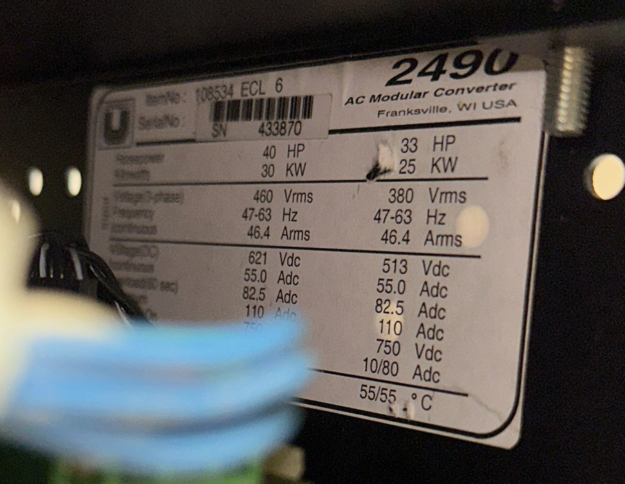 UNICO 108534 ECL 6 / 2400 / 2490 AC MODULAR CONVERTER PERFORMANCE 40HP/30kW USNP