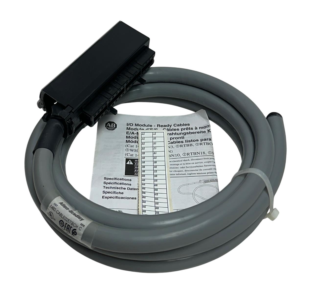 ALLEN BRADLEY 1492-CABLE025TBCH /C DIGITAL I/O MODULE-READY CABLE 36PT 2.5M NSNP