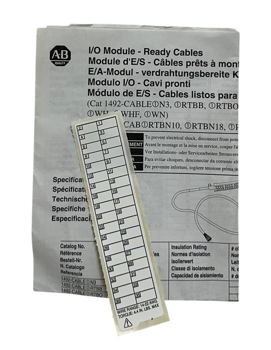 ALLEN BRADLEY 1492-CABLE025TBCH /C DIGITAL I/O MODULE-READY CABLE 36PT 2.5M NSNP