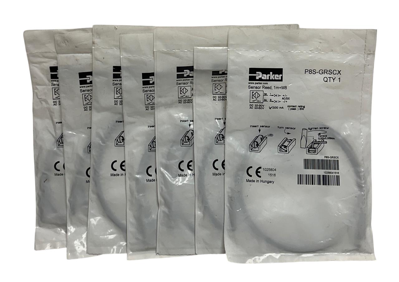 7 PARKER P8S-GRSCX / P8SGRSCX GLOBAL DROP-IN REED SENSORS 1M LEAD 8mm CONN NSFS