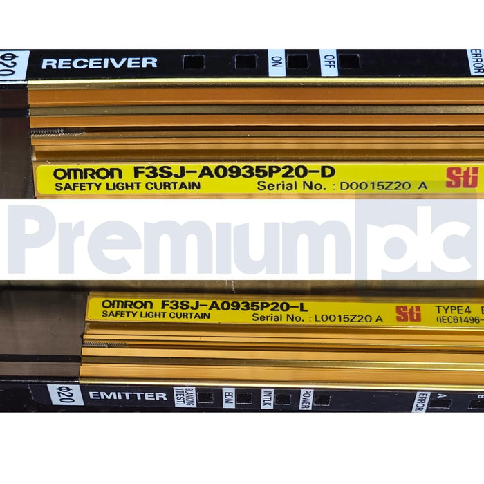OMRON STI F3SJ-A0935P20 F3SJ SERIES SAFETY LIGHT CURTAIN SET 24V 20x935mm NSMP
