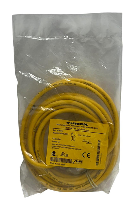 2 TURCK RSM RKM 40-4M/S101 / U0981-55 FLEXLIFE ACTUATOR / SENSOR EXT CABLE NSFS