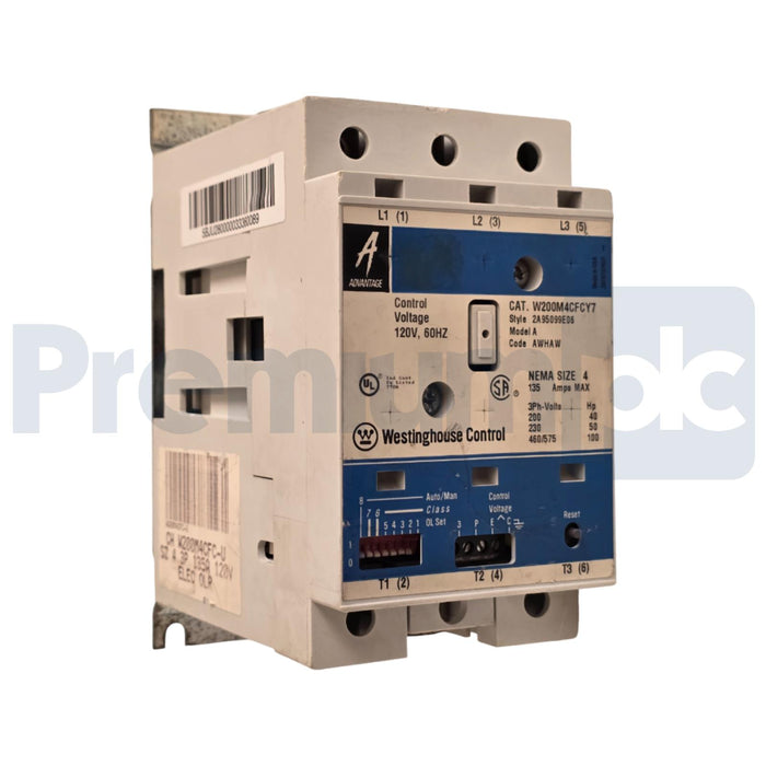 WESTINGHOUSE C-H W200M4CFCY7 - W200M4CFC NEMA SZ 4 ADVANTAGE STARTER 135A/120V