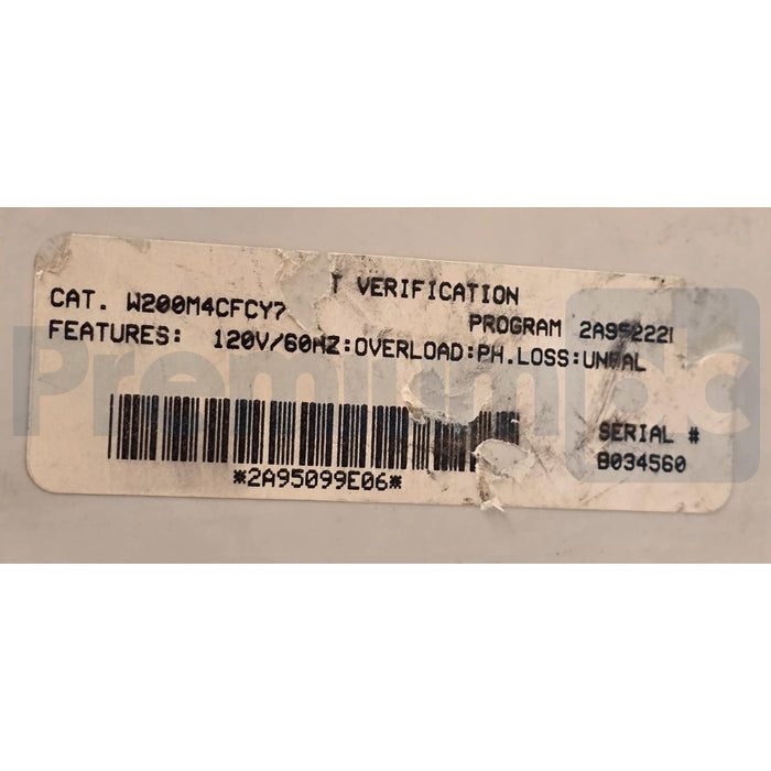 WESTINGHOUSE C-H W200M4CFCY7 - W200M4CFC NEMA SZ 4 ADVANTAGE STARTER 135A/120V
