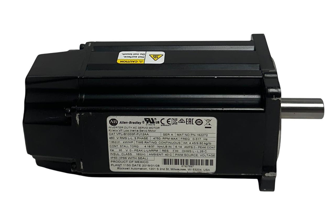 ALLEN BRADLEY VPL-B1003F-PJ12AA /A Kinetix LOW INERTIA SERVO 1.65kW/2.21HP USNP
