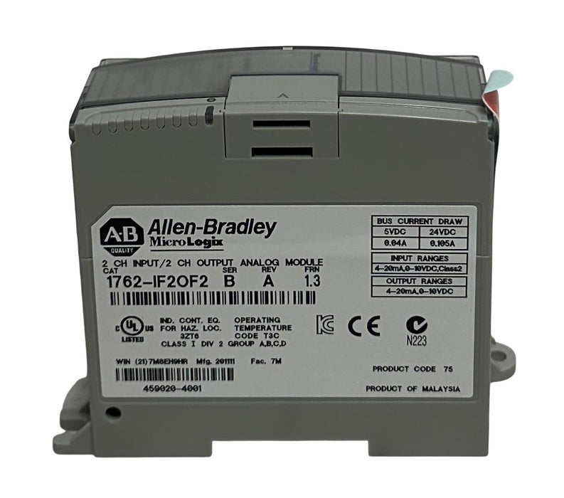 ALLEN BRADLEY 1762-IF2OF2 /B MicroLogix 2-CHNL INPUT / 2-CHNL OUTPUT MODULE NSMP