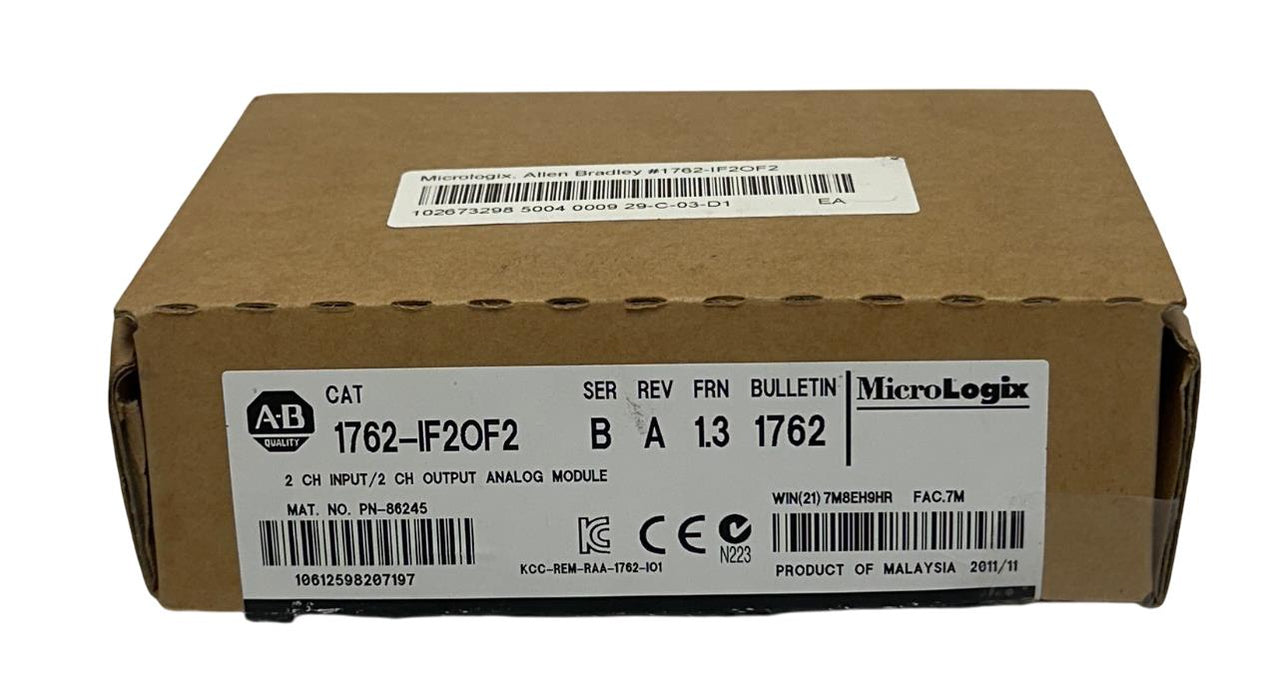 ALLEN BRADLEY 1762-IF2OF2 /B MicroLogix 2-CHNL INPUT / 2-CHNL OUTPUT MODULE NSMP