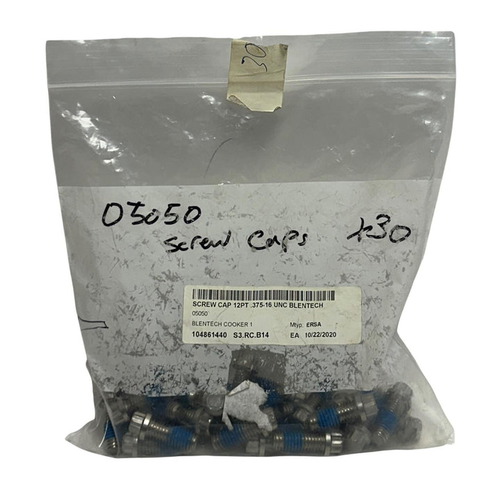30 ERSA 05050 SCREW CAPS 12PT .375-16 UNC FOR BLENTECH COOKER OEM 104861440 NSNP
