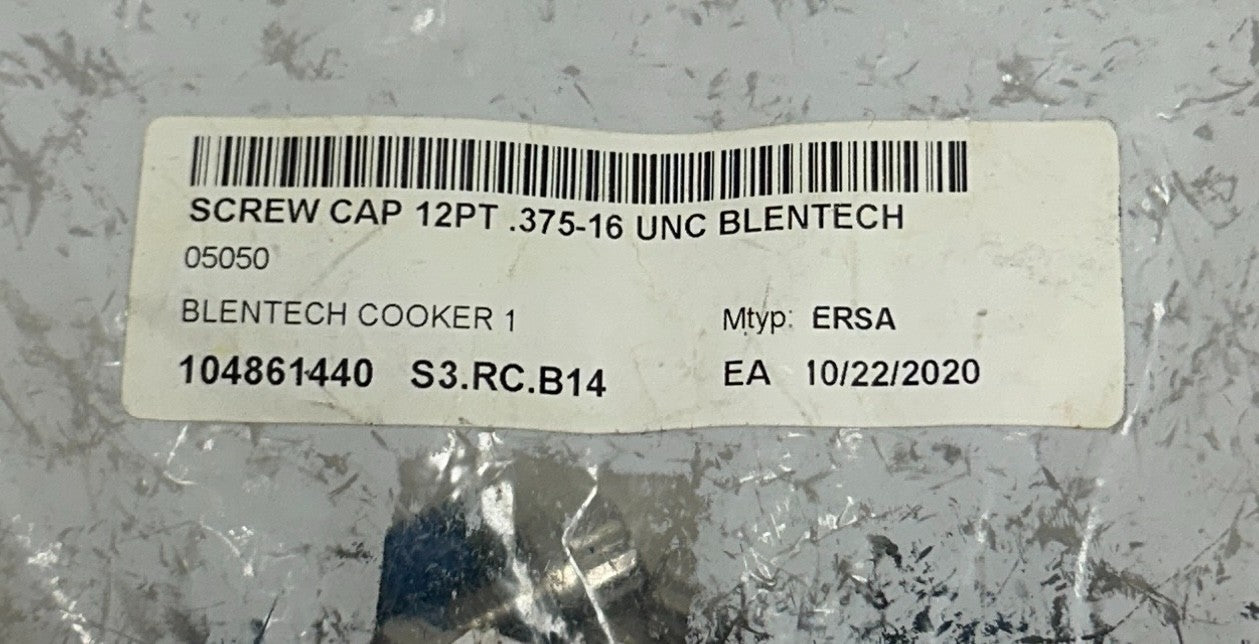 30 ERSA 05050 SCREW CAPS 12PT .375-16 UNC FOR BLENTECH COOKER OEM 104861440 NSNP