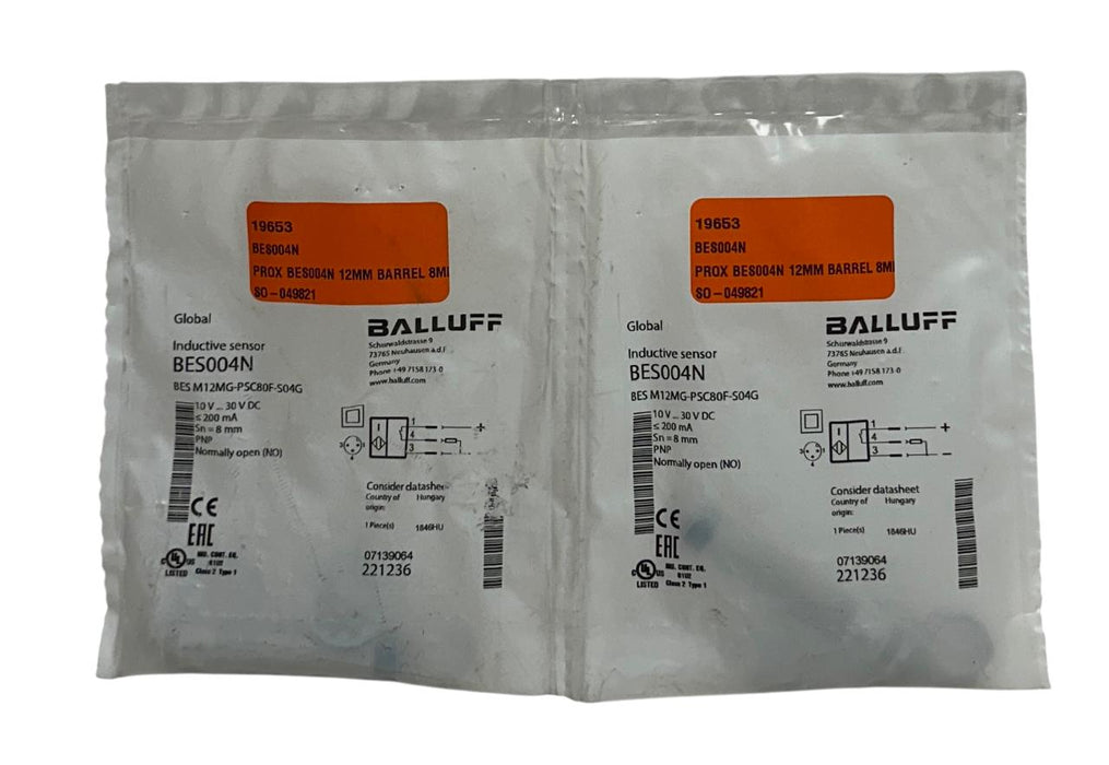 2 BALLUFF BES M12MG-PSC80F-S04G / BES004N INDUCTIVE PROXIMITY SENSORS 8mm NSFS