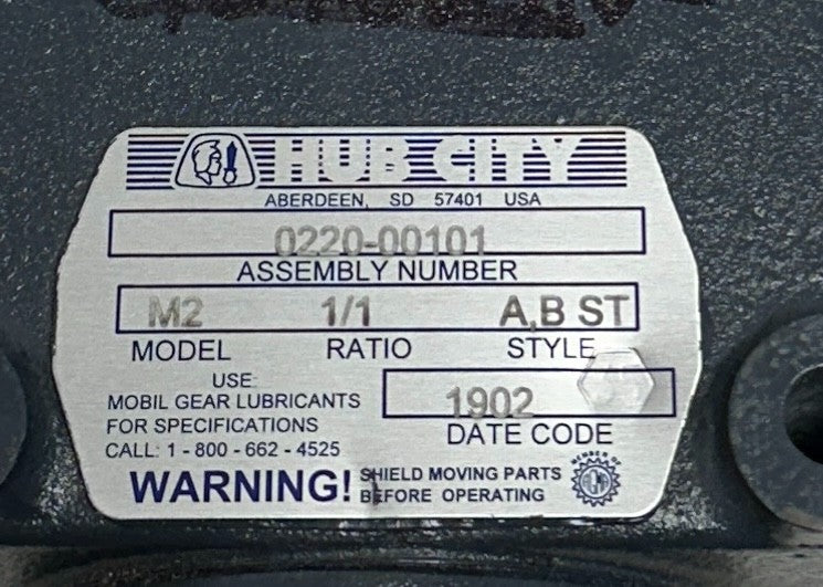 HUB CITY MODEL M2 1/1 A,B ST  / 0220-00101 RIGHT ANGLE BEVEL REDUCER 1:1 NSNP