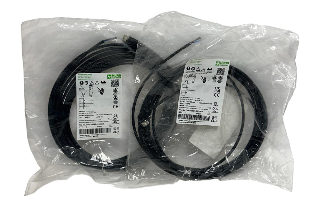 2 MURR ELEKTRONIK 7000-08041-6100500 / 7000-08081-6300500 CONNECTION CABLES NSFS