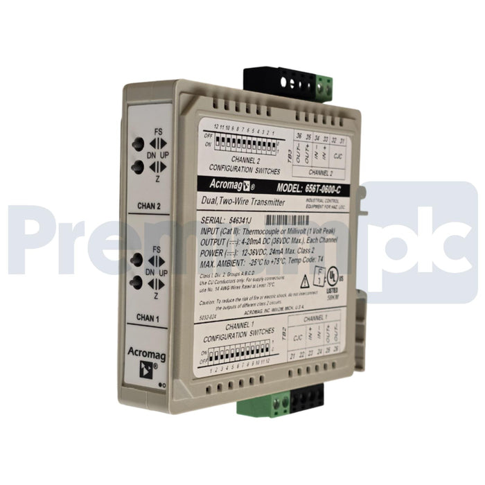 ACROMAG 656T-0600-C 600T DUAL TC/mV INPUT, TWO-WIRE TRANSMITTER 656T-0600 NSMP
