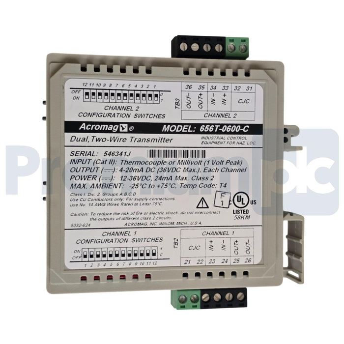 ACROMAG 656T-0600-C 600T DUAL TC/mV INPUT, TWO-WIRE TRANSMITTER 656T-0600 NSMP