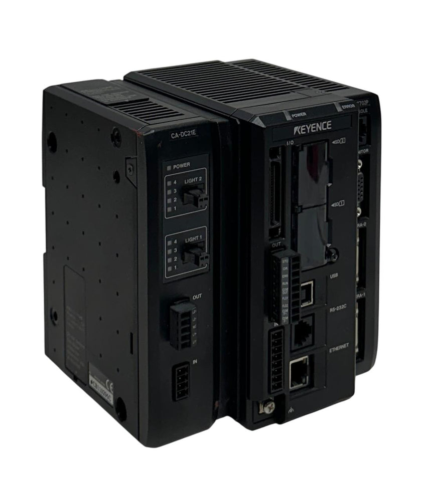 KEYENCE XG-7702P / CA-DC21E MULTI-CAMERA IMAGING SYSTEM CONTROLLER EtherNet USNP