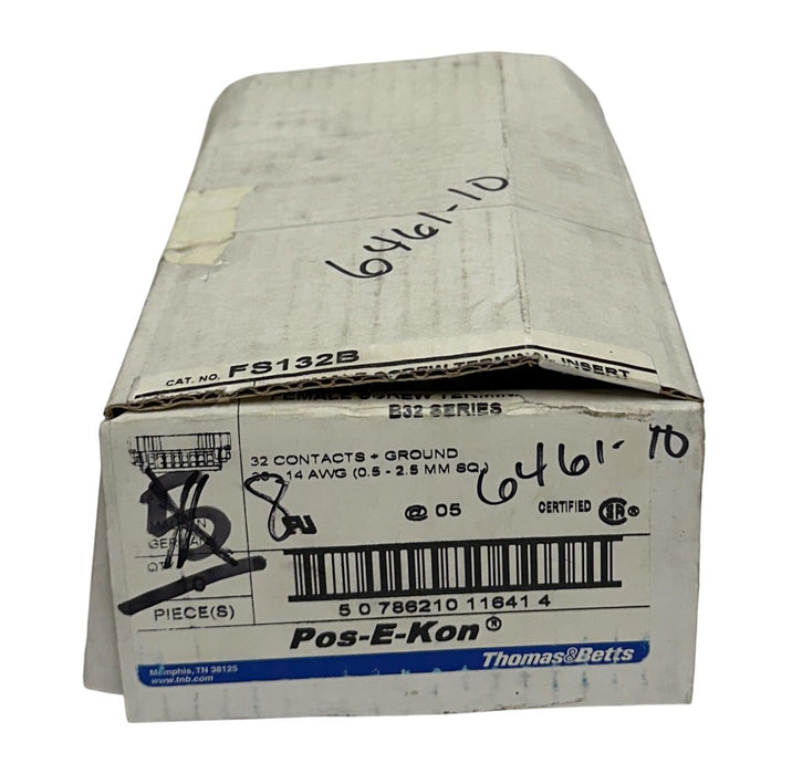 12 THOMAS & BETTS FS132B Pos-E-Kon FEMALE SCREW TERMINAL INSERTS B32 SERIES NSMP