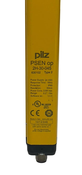 PILZ PSEN op 2H-30-045 / 630102 TYPE 2 SAFETY LIGHT CURTAIN EMITTER 24VDC USNP