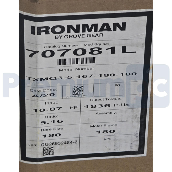 GROVE GEAR TXMQ3-5.167-180-180 - 707081L HELICAL RATIO MULTIPLIER 5:1 180TC NSMP