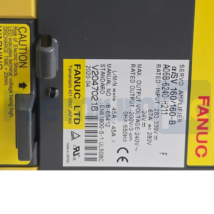 FANUC A06B-6240-H211 /F aiSV 160/160-B 2-AXIS SERVO AMPLIFIER A06B6240H211 NSMP