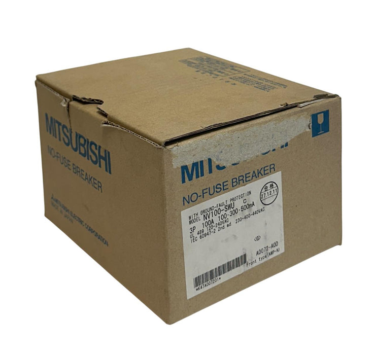 MITSUBISHI NV100-SWU3P100A100 / NV100-SWU BREAKER 100A NV100-SWU3-100 50kA NSMP