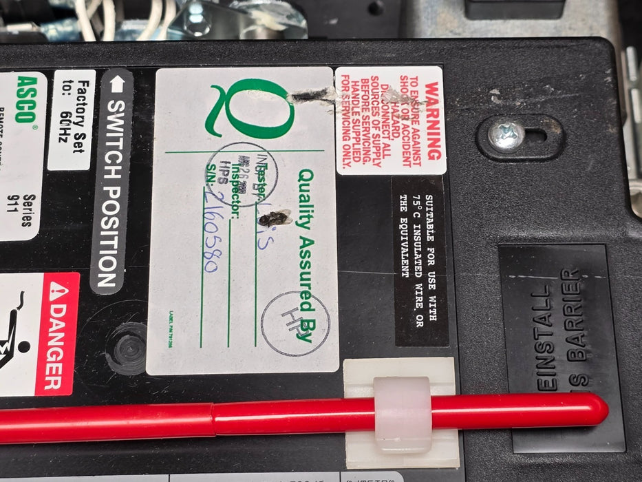 ASCO SERIES 911 REMOTE CONTROL SWITCH 3P 400A , 120V COIL E00911A30400B100 NSMP