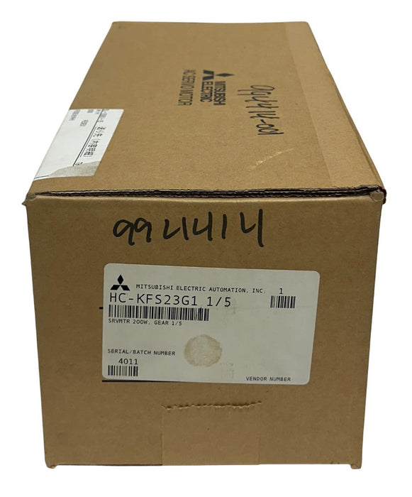 MITSUBISHI HC-KFS23G1 1/5 / HCKFS23G1 AC SERVO MOTOR W/ BRAKE K9005 1/5 NSFS